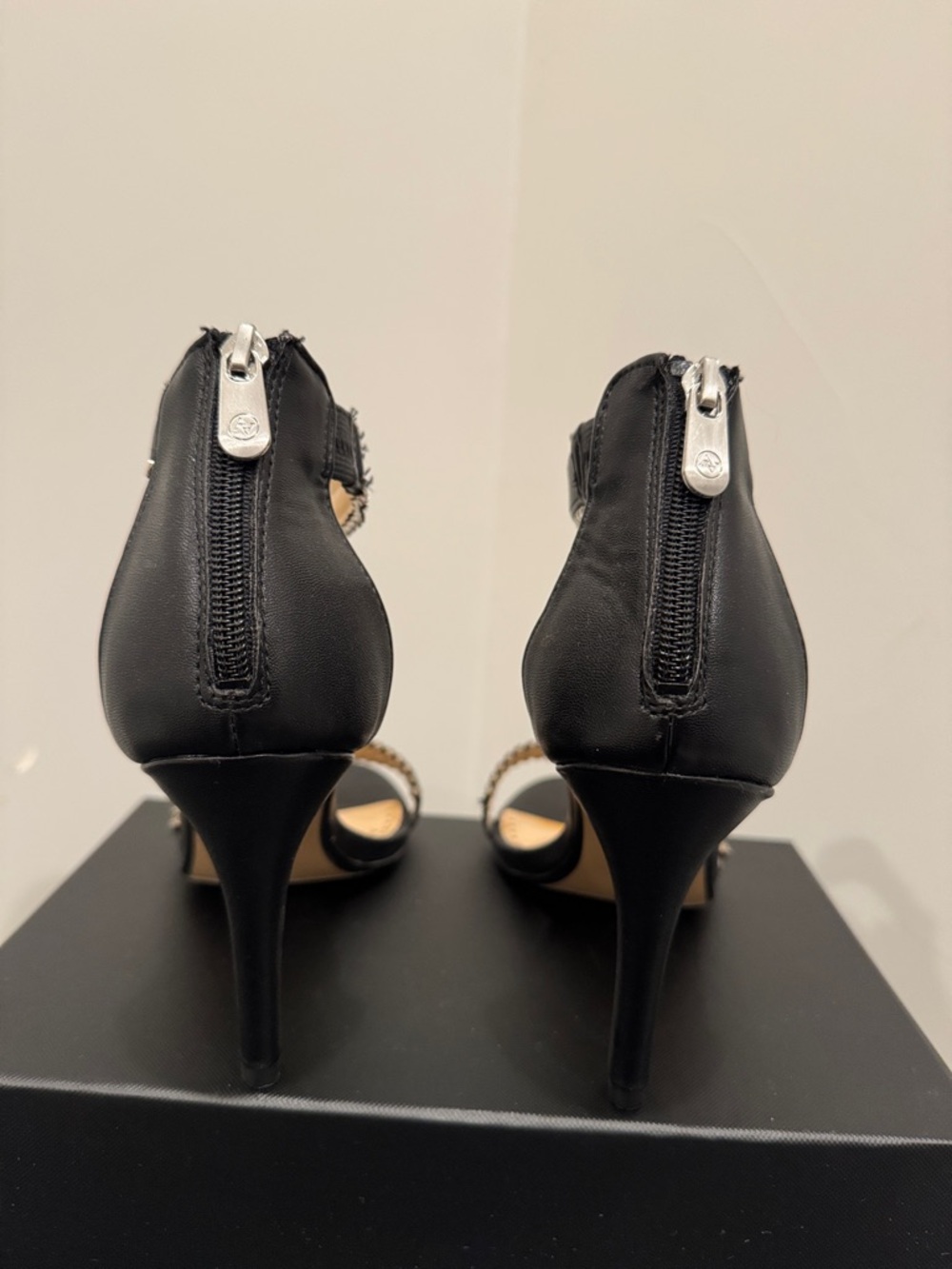 Adrienne Vittadini Black Crystal-Embellished Ankle-Strap Stiletto - Picture 6 of 8